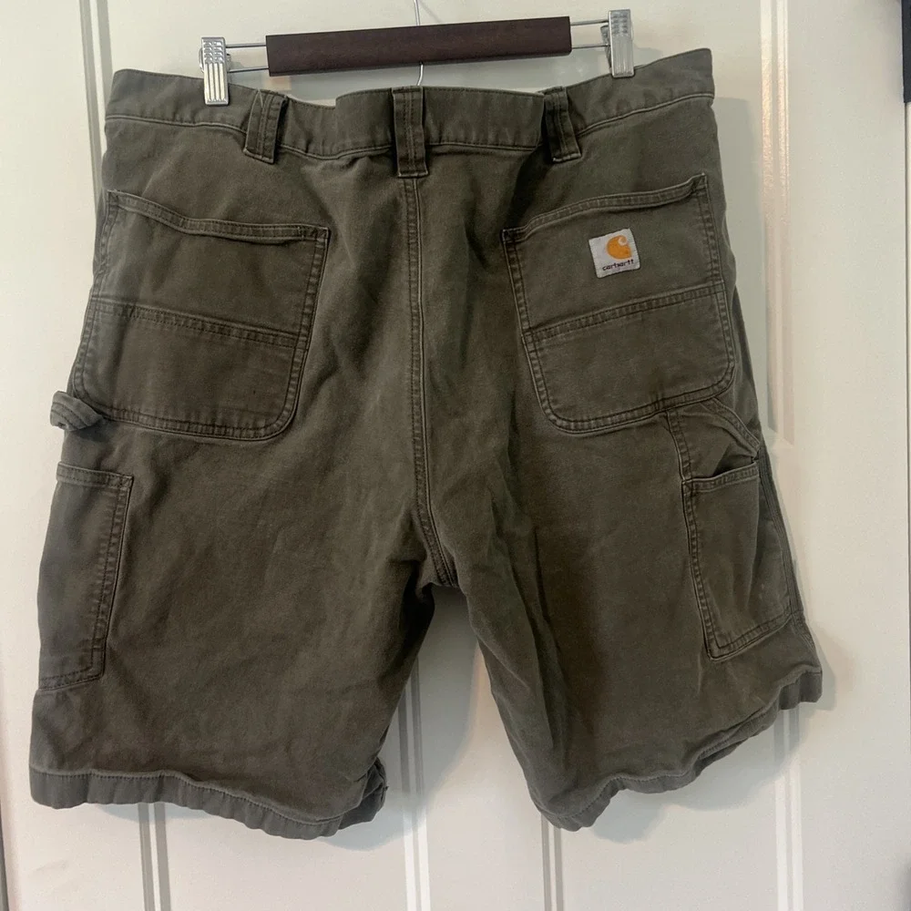 Carhartt Carpenter Shorts Size 42 Relaxed Fit Work Wear Olive Green Color